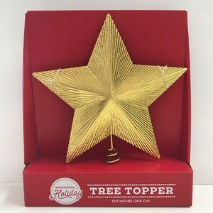 Gold Star Tree Topper - Holiday Tree Decoration